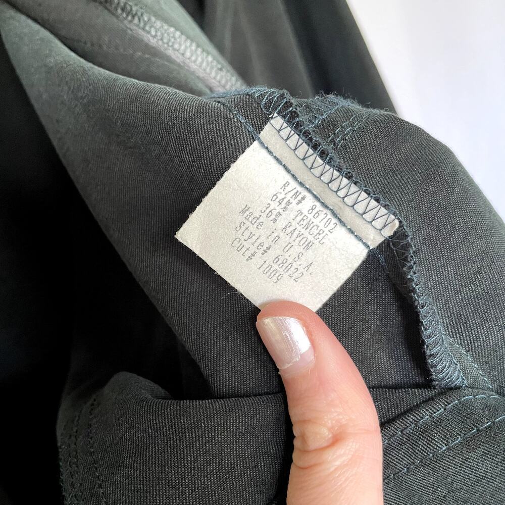 Cynthia Max green velvety vintage button down blazer jacket pockets women's M - Picture 5 of 7